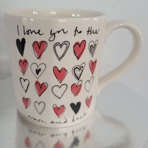 I Love You To The Moon And Back Coffee Mug Tea Cup England Royal Stafford Hearts